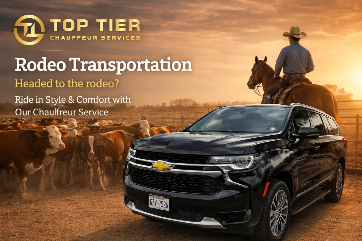 Rodeo transportation – black SUV and chauffeur service for the Houston Livestock Show and Rodeo